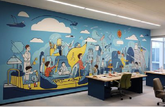 新乡办公室墙绘的特点。